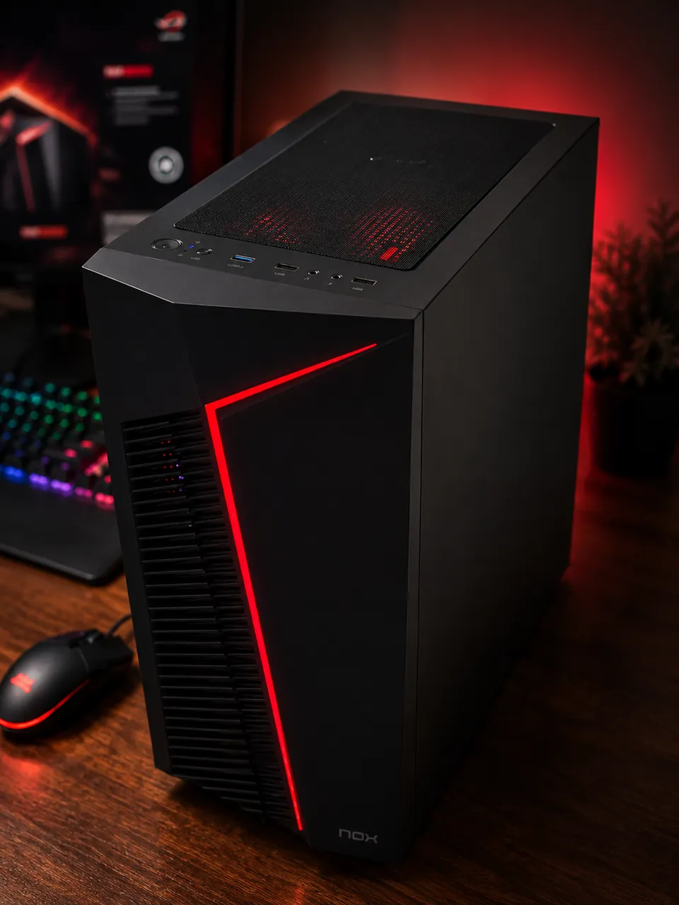 Frontal de la caja NOX ARGB nueva del PC gaming RTX 2060 EcoFrameHz